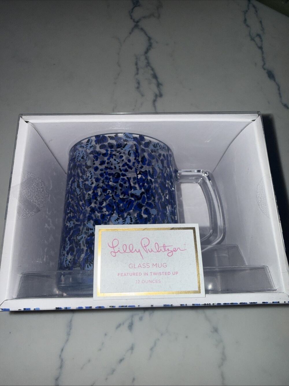 Lilly Pulitzer Glass Mug Twisted Up Boxed Gift New Mother's Day
